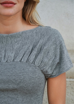 Anthea knit bluse Dark Grey Melange Neo Noir 